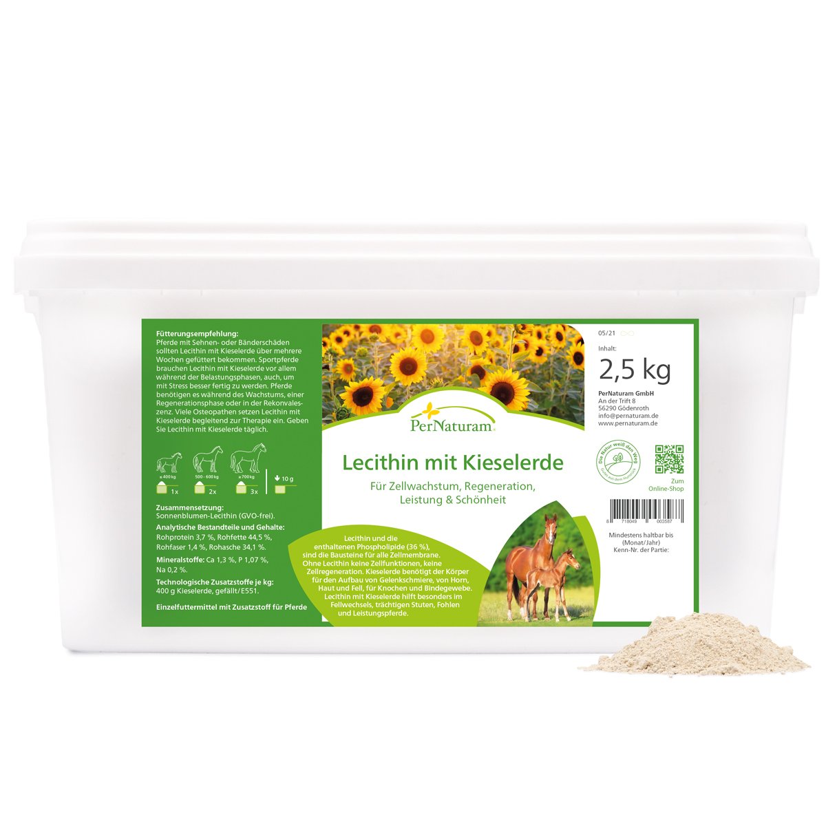 PerNaturam Lecithin mit Kieselerde 205kg für Pferde